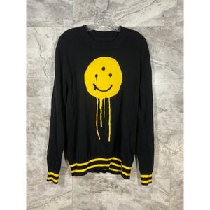 Isaac Pelayo Tango Hotel Dripping Smiley Face Men's Artist Sweater Sz M Black